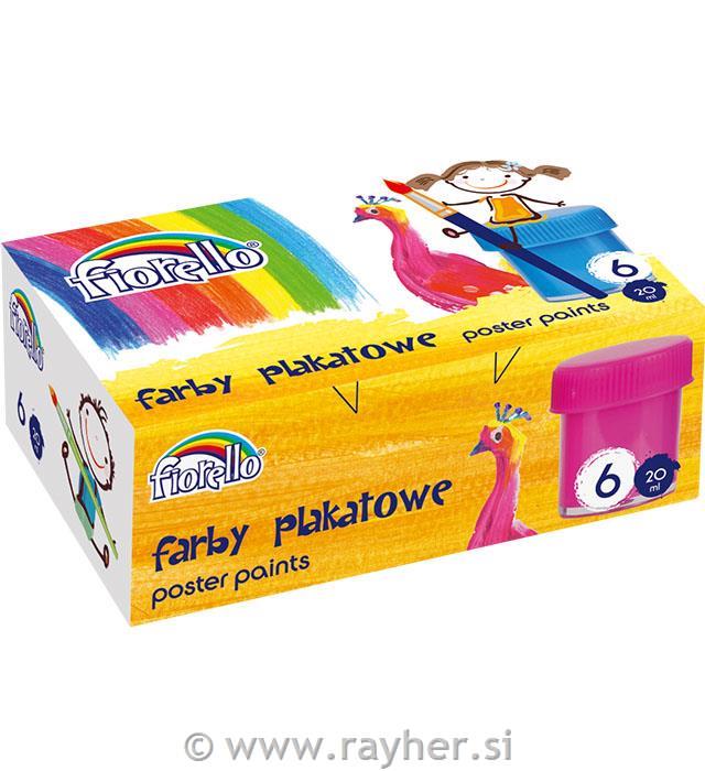 Poster paints, 6 x 20 ml