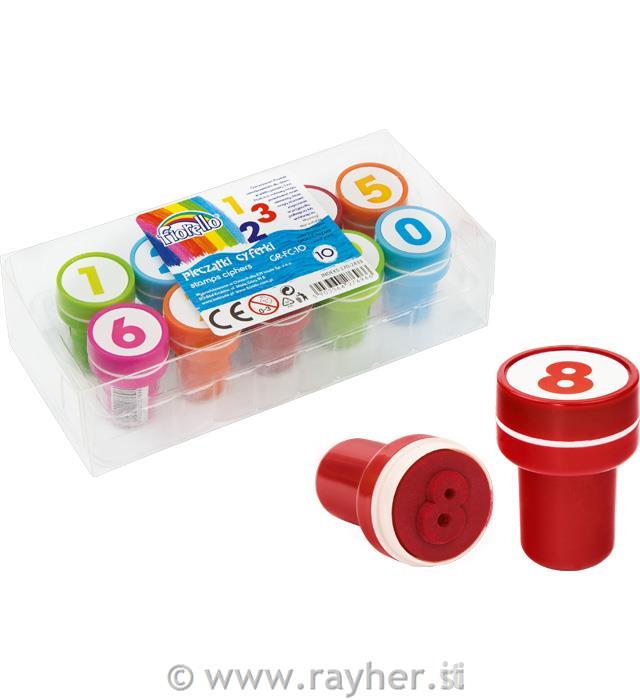 Štampiljke z blazinico, števila, set 10