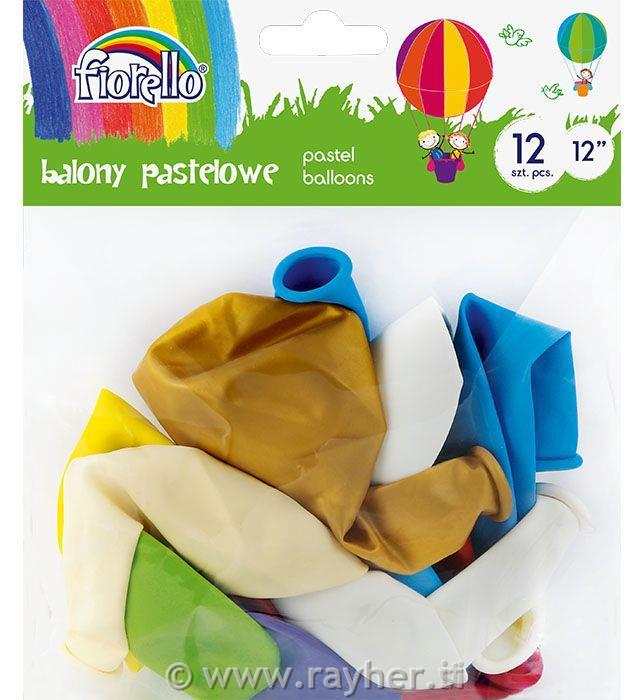 Balloon, 30cm, pastel metal colors,12 pc