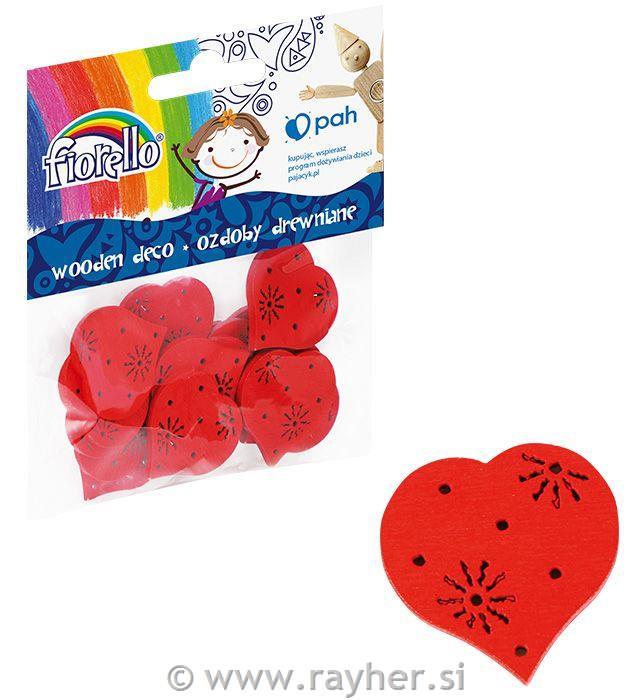 Leseni okraski srca, set 15