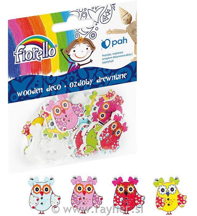 Leseni okraski sovice, set 15