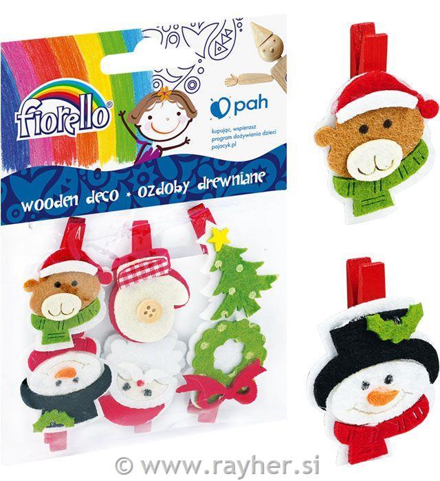 Wooden clothes pegs Xmas