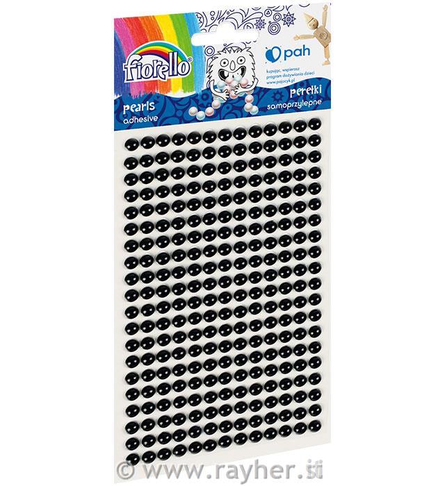 Half beads, self adhesive, black