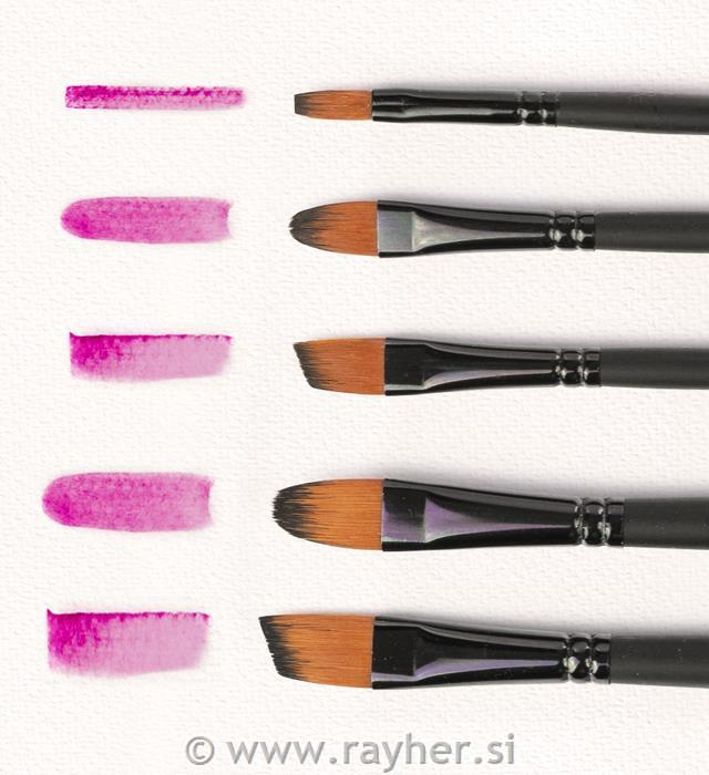 Brushes, artists, 5 pcs