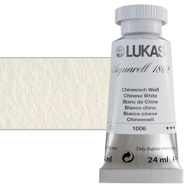 Lukas 1862 PRO akvarelna barva 24ml Chinese White