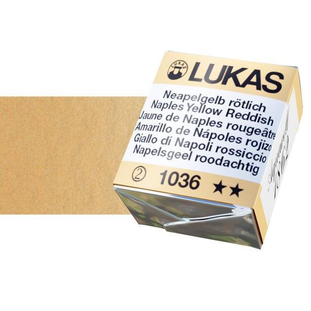Lukas 1862 PRO akvarelna barva tabletka Naples Yellow Red.