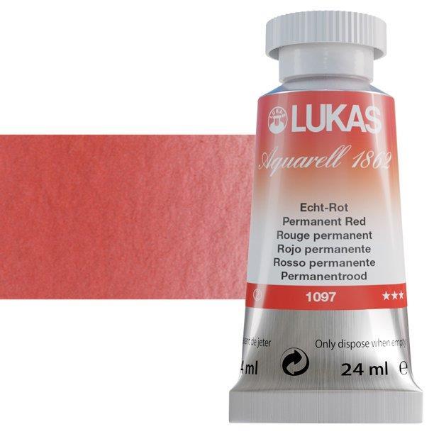 Lukas 1862 PRO akvarelna barva 24ml Permanent Red