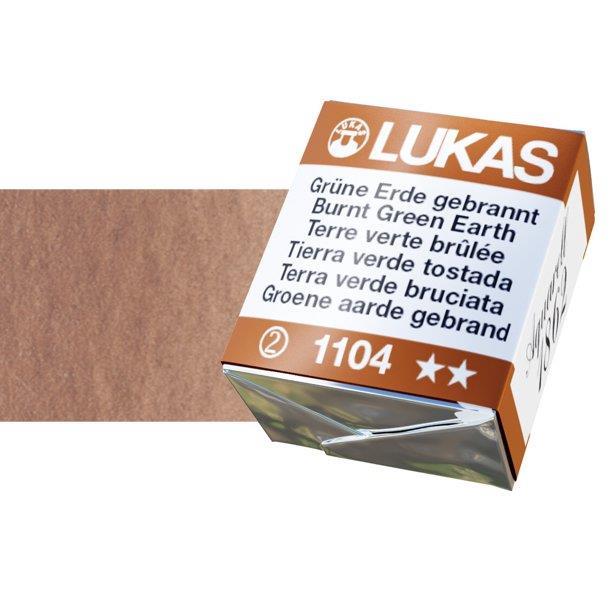 Lukas 1862 PRO akvarelna barva tabletka Burnt Green Earth
