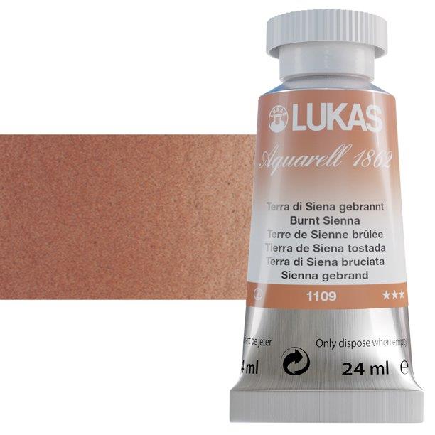 Lukas 1862 PRO akvarelna barva 24ml Burnt Sienna