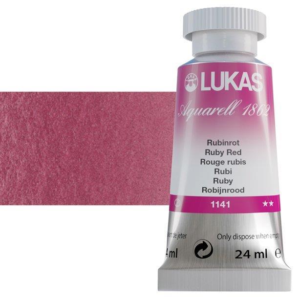 Lukas 1862 PRO akvarelna barva 24ml Ruby Red