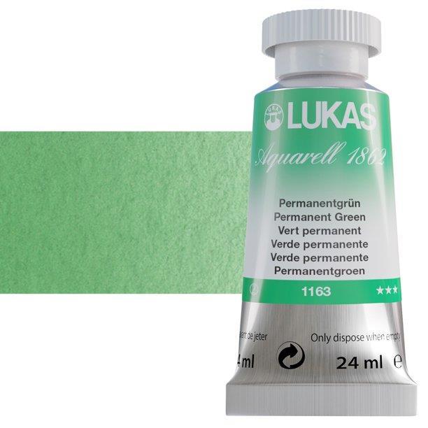 Lukas 1862 PRO akvarelna barva 24ml Permanent Green