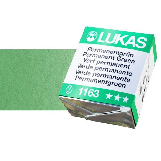 Lukas 1862 PRO akvarelna barva tabletka Permanent Green