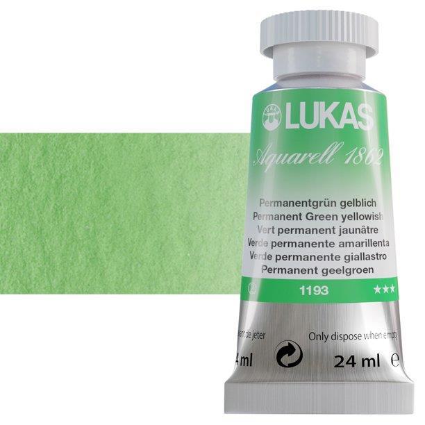 Lukas 1862 PRO akvarelna barva 24ml Permanent Green Yellow