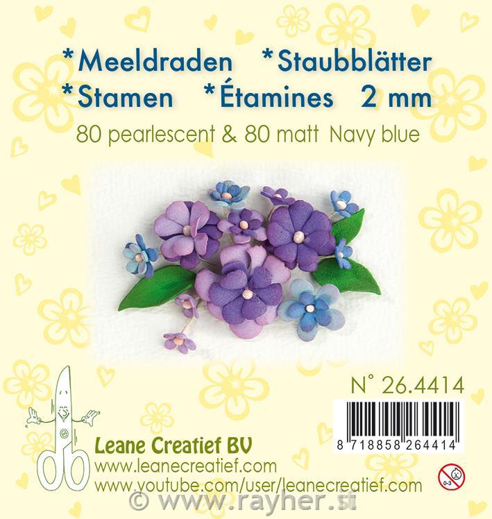 PRAŠNIKI LEA'BILITIES mat/biserno temno modri, 2 mm, 2x80