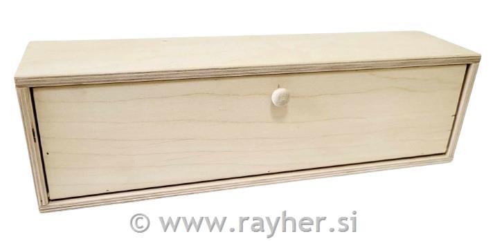 Lesena škatla, 5 razdelkov, 37.5X9cm