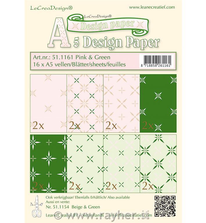 PAPER PAD LEABILITE PINK, GREEN A5