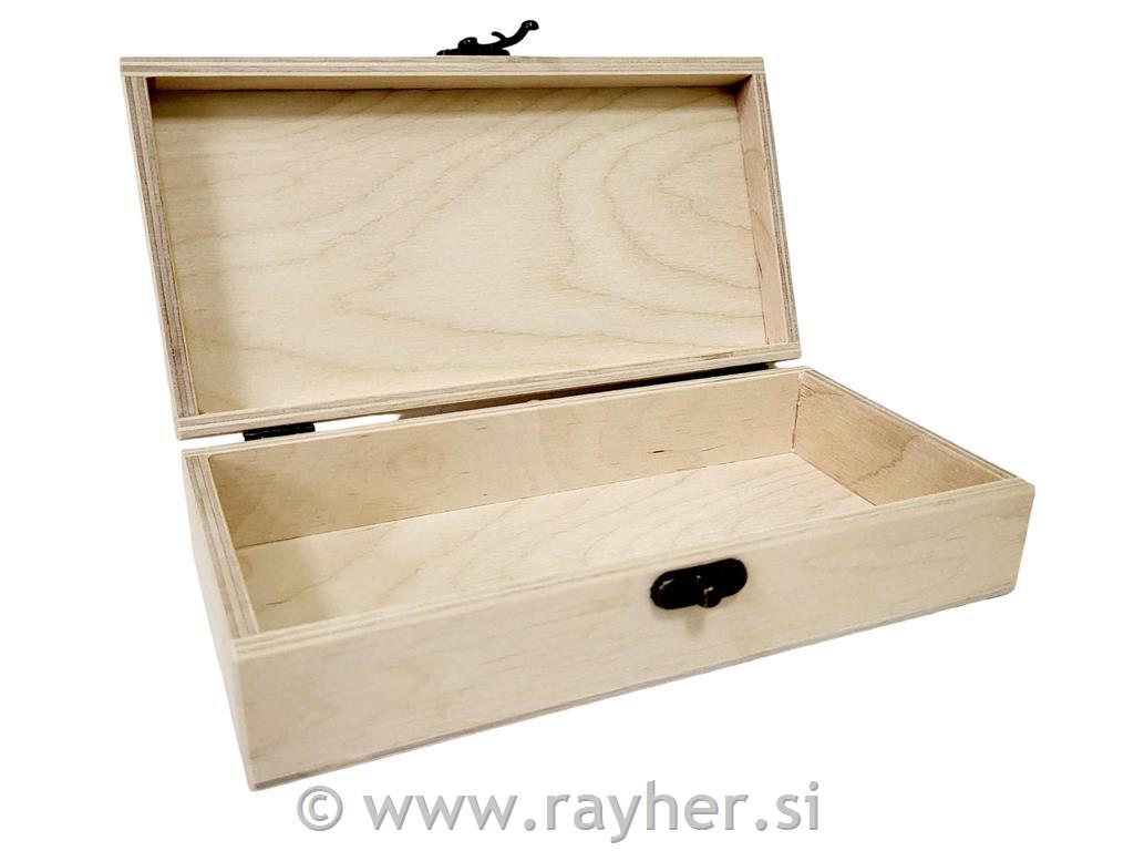 Lesena škatla z zapiralom, 19,5 X 9,5cm