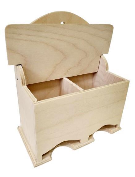 Lesena škatla za čaj z dvema razdelkoma