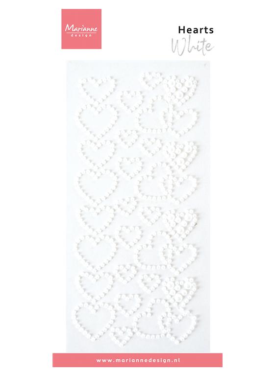 Dekoracija: Perle srca, bela