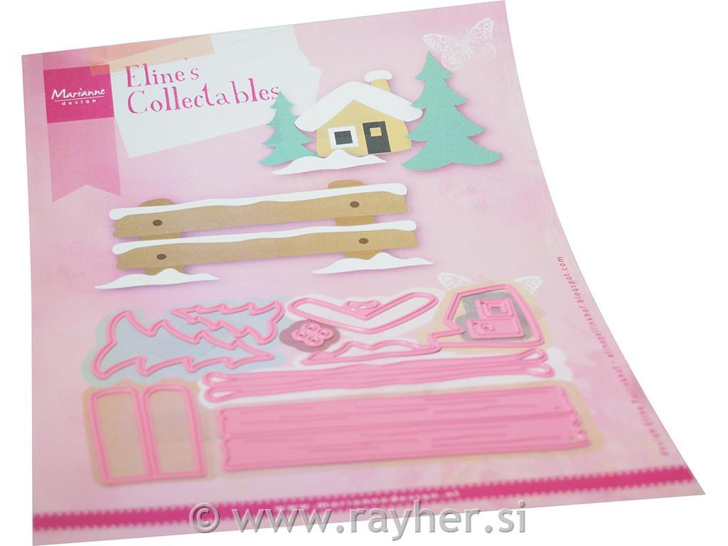 Šablona MD Collectable: Hišica v zimskem gozdu