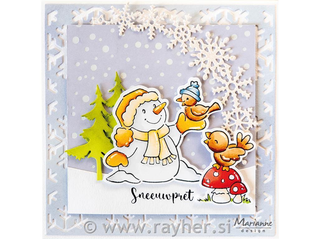 Šablona MD Craftable: Snežinke, ozadje