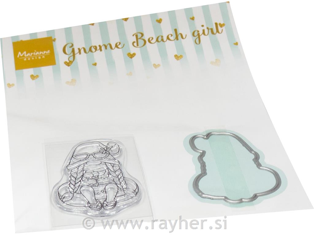 Clear Stamp and Die: Gnome on the beachGirl