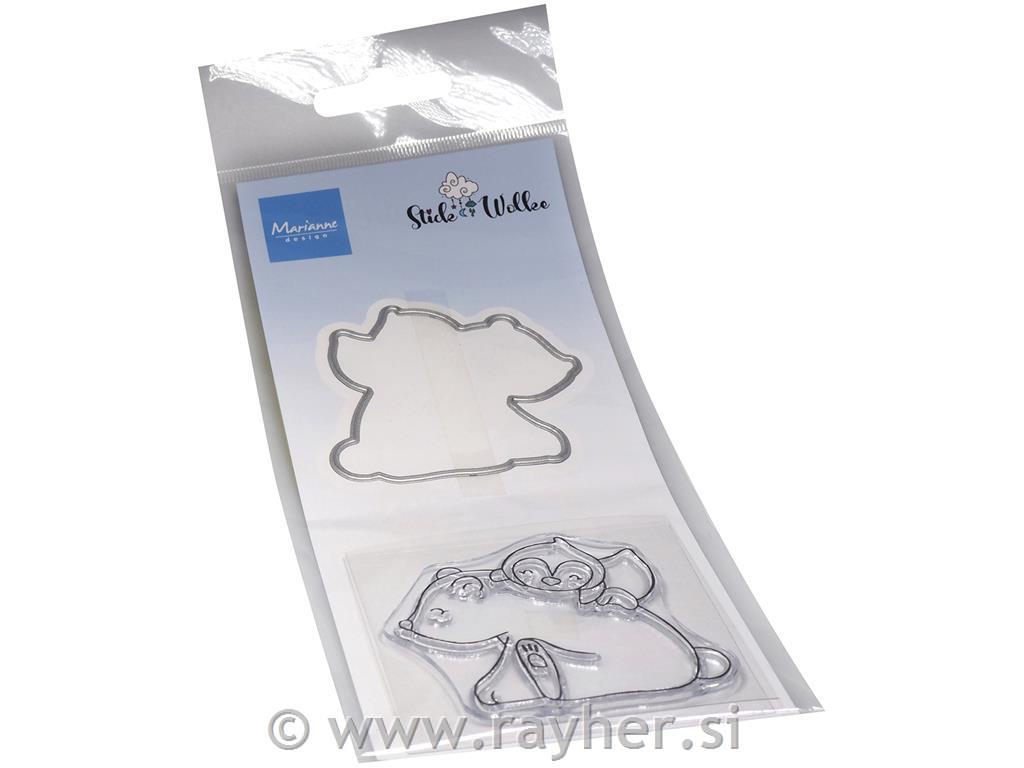 Štampiljke in rezalne šablone: Medved in pingvin