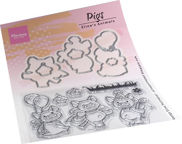 CLEAR STAMP & DIE - PIGS