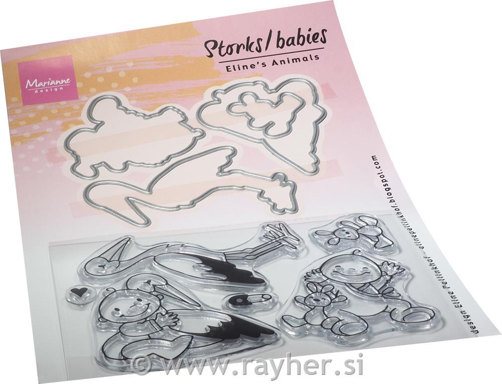 CLEAR STAMP & DIE - Storks and babies