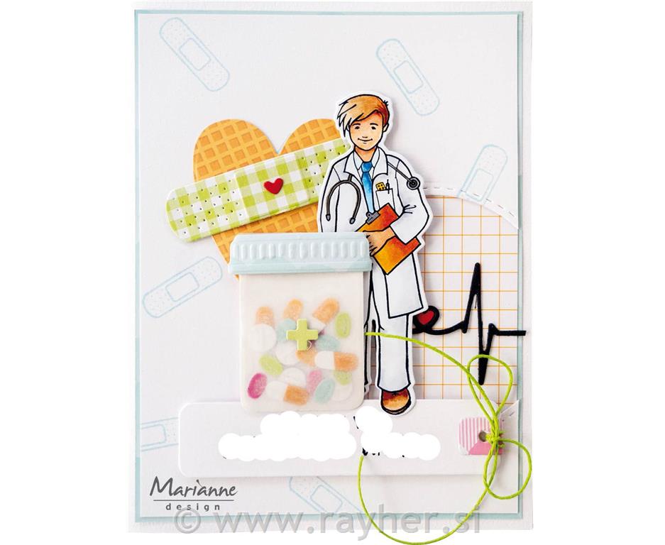 Štampiljka in rezalna šablona: Zdravnik