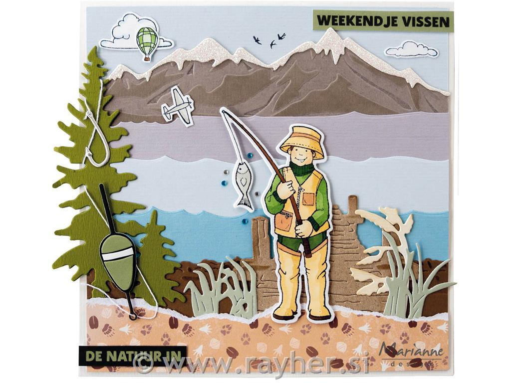 Clear Stamp and die: Fishingman