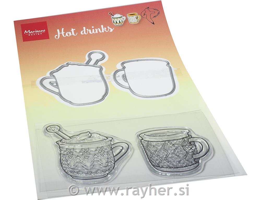 Clear Stamp and die: Hot drinks