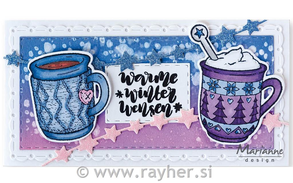 Clear Stamp and die: Hot drinks
