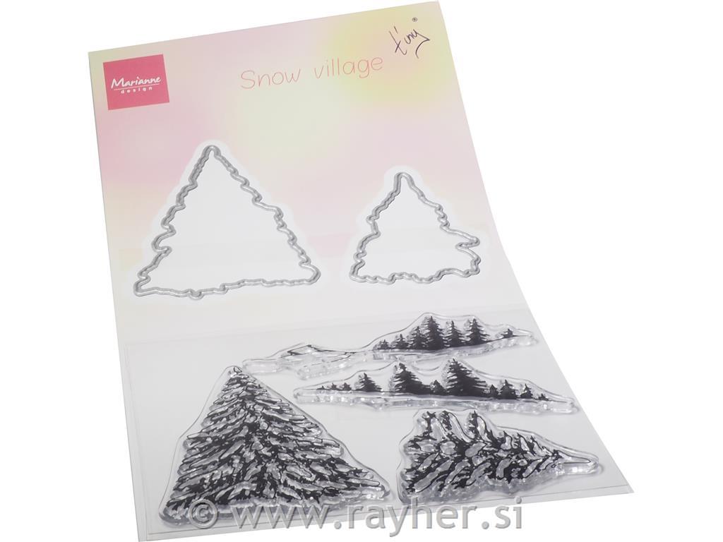 Štampiljke in rezalne šablone: Zasnežena pokrajina
