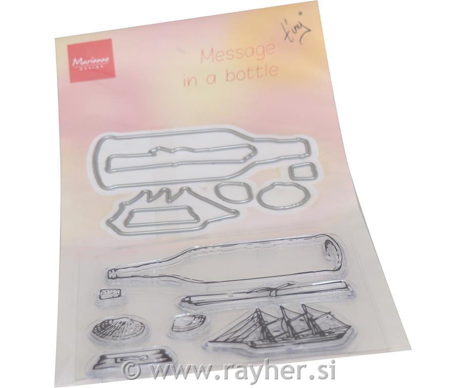 Štampiljke in rezalne šablone: Sporočilo v steklenici