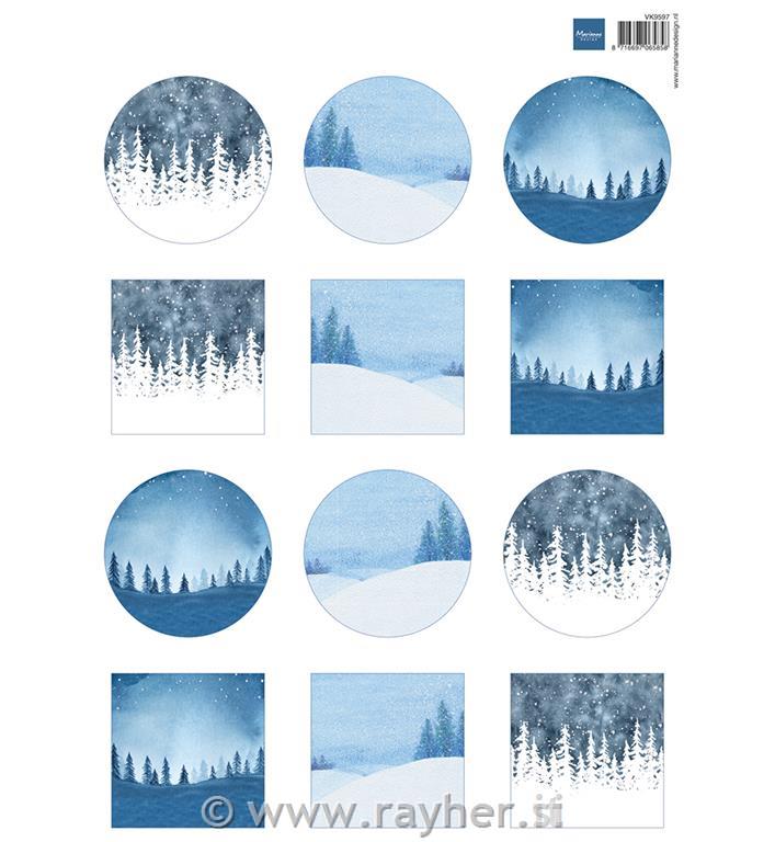 List s ličicami: Zimska ozadja, mini