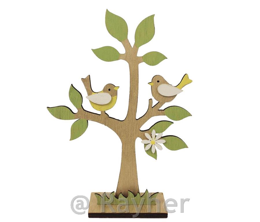 Pomladno drevo s ptički, 21.5x15x3 cm