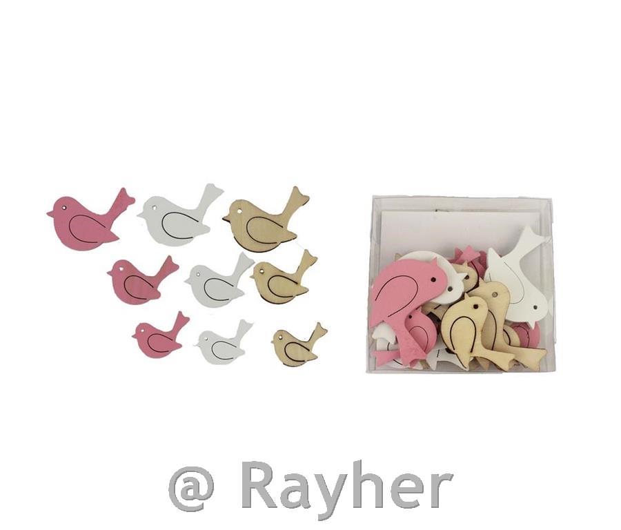 Wooden birds, set 24