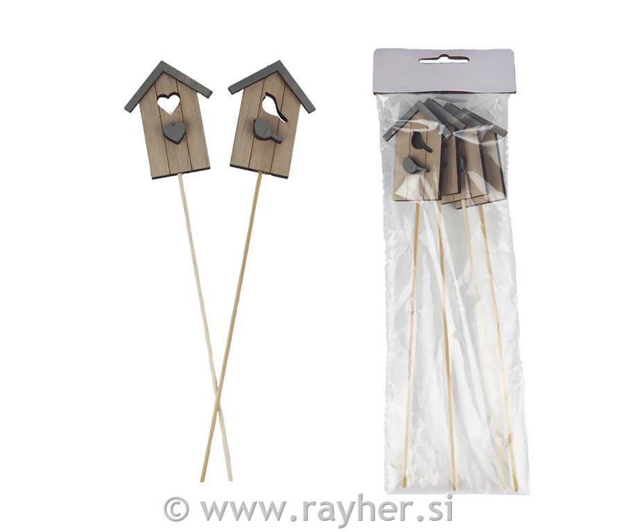 Lesen ptičja hišica na palčki, 1 kos