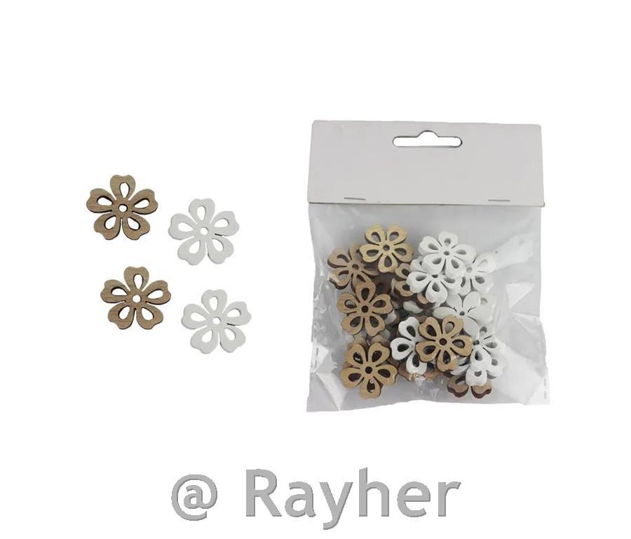 Leseni okraski, rožice, 12 kom