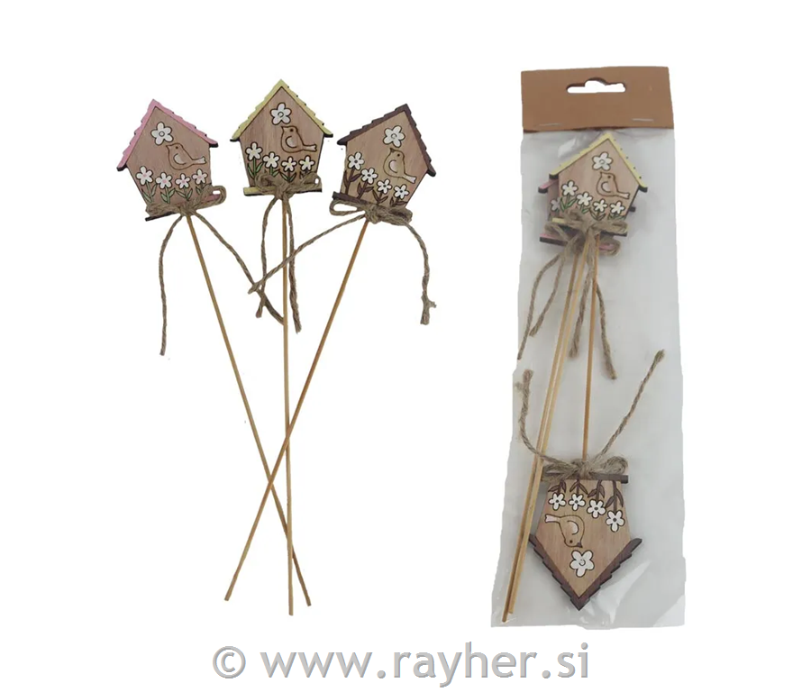 Lesene hišice na palčki, set 3