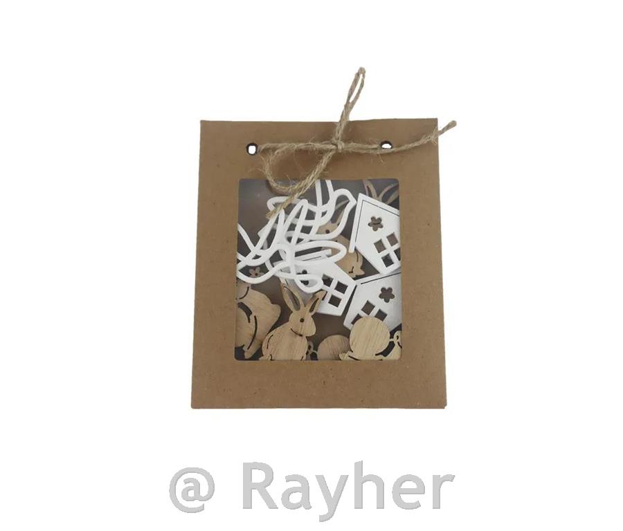 Leseni okraski, pomladno-velikonočni, set 10