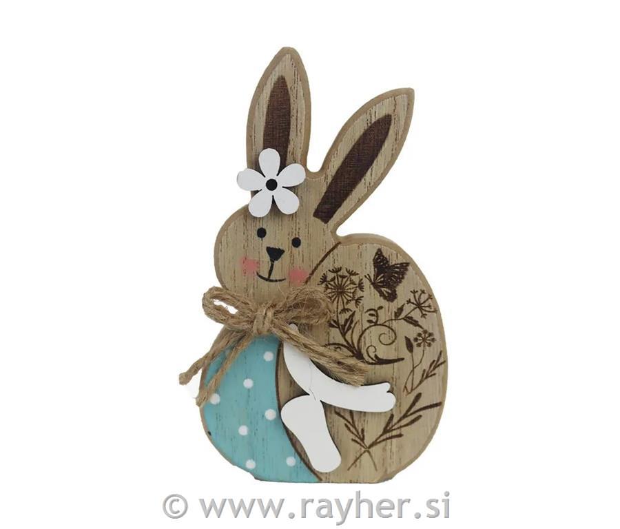 Zajček moder, z jajčkom, 11cm
