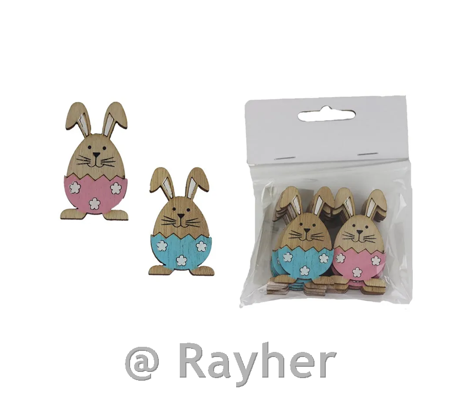 Zajčki v jajčku, leseni, set 12