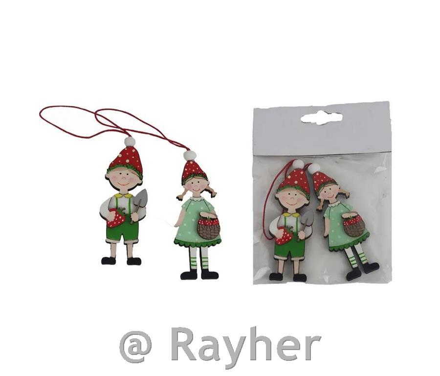 Leseni okraski, palčica&palček set 2