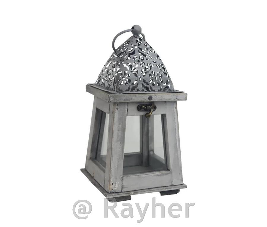 Lanterna siva, 24cm, lesena