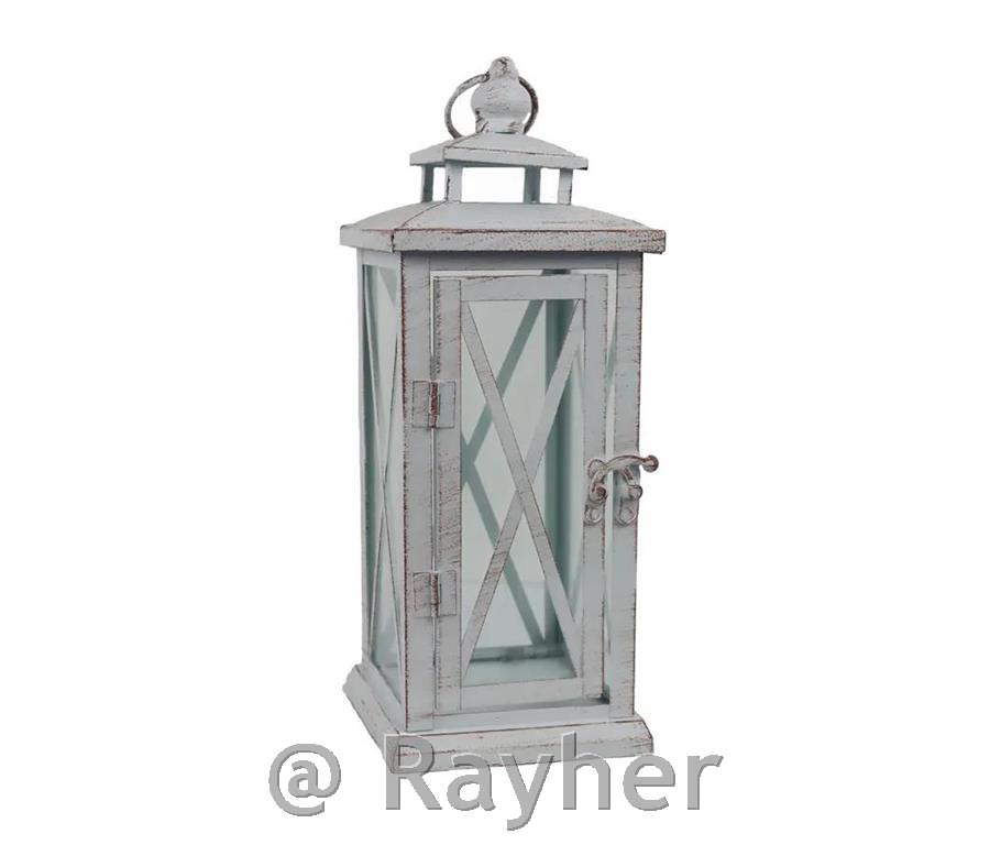 Lanterna bela vintage, 28cm, kovinska