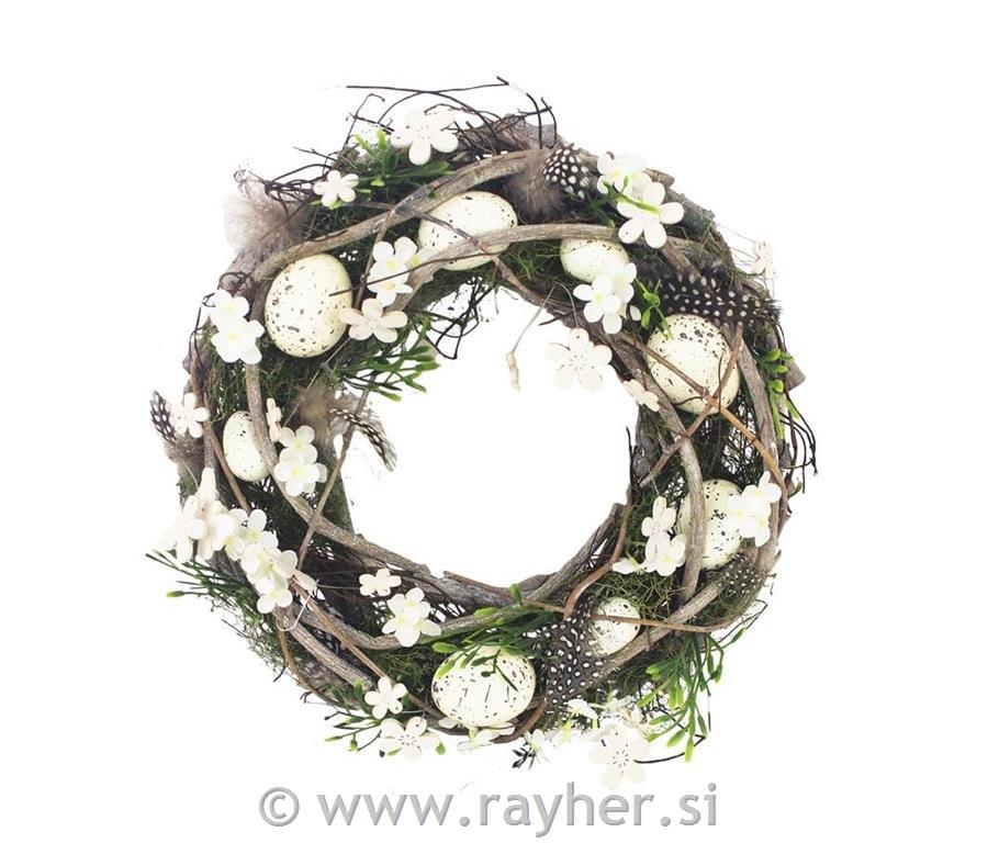 Velikonočni venček z jajčki, 30cm