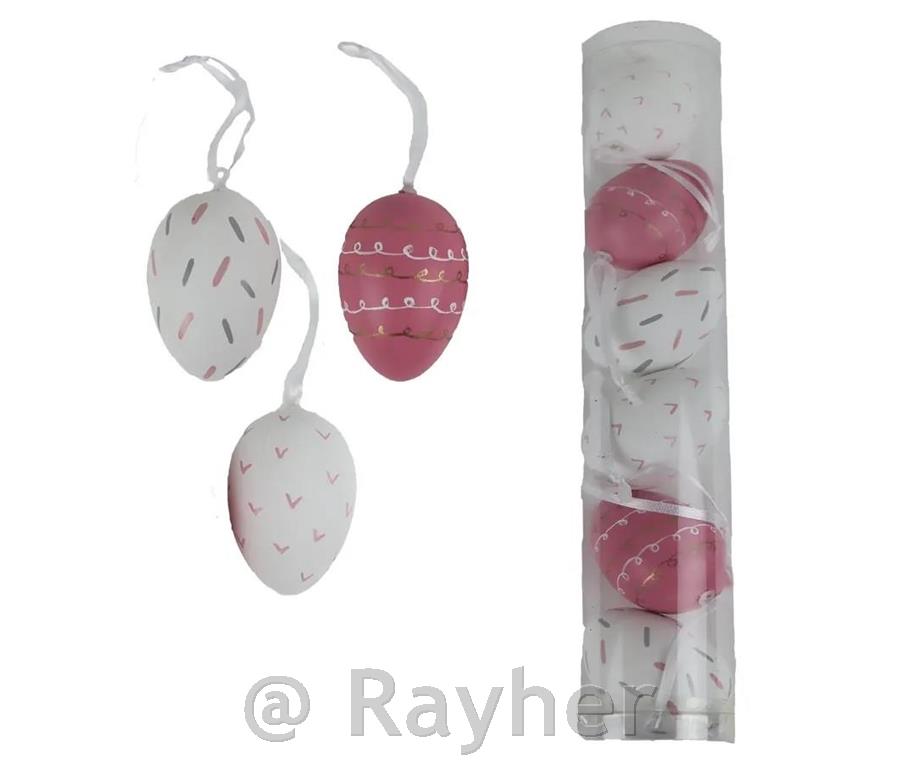 Jajčka belo-roza, set 6