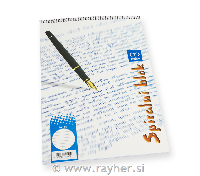 Črtni spiralni blok A4, 50 črta. listov